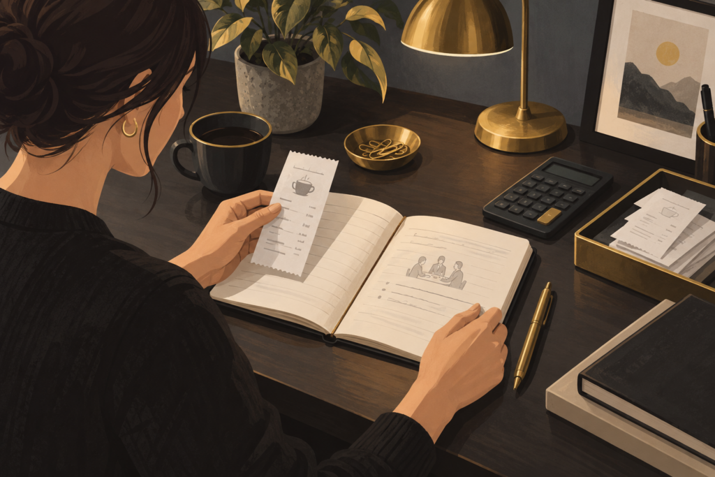 Original editorial illustration for Keep the Receipt and the Reason: A Small-Business Expense Note